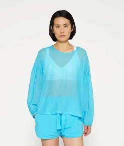 10DAYS Blusen^Balloon Sleeve Blouse laguna blue