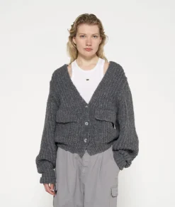 10DAYS Cardigans^Chunky Knit Cardigan antra melee