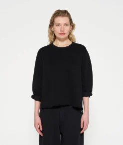10DAYS Sweatshirts^Crew Neck Long Sleeve Tee black