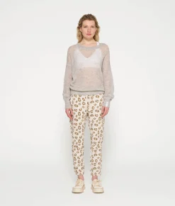 10DAYS Hosen^Cropped Jogger Leopard soft white melee