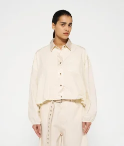 10DAYS Blusen^Cropped Smoking Blouse light natural