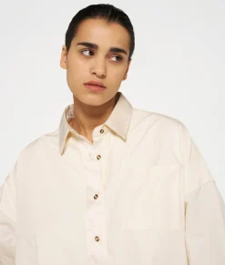 10DAYS Blusen^Cropped Smoking Blouse light natural