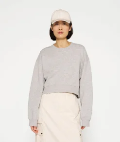 10DAYS Sweatshirts^Cropped Sweater light grey melee