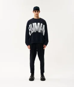 10DAYS Sweatshirts^Human Fleece Sweater dark blue