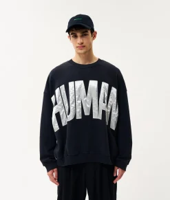 10DAYS Sweatshirts^Human Fleece Sweater dark blue