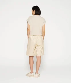 10DAYS Shorts^Leather Look Bermuda light safari