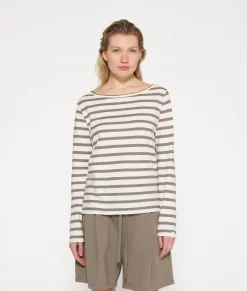 10DAYS Longsleeves^Long Sleeve Tee Stripes ecru/sage