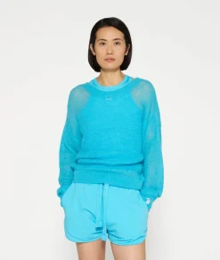 10DAYS Pullover^Loose Thin Knit Sweater laguna blue