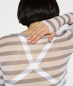 10DAYS Longsleeves^Mesh Tee Stripe ecru/graphite
