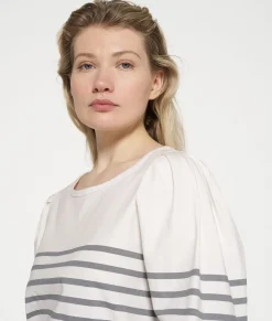 10DAYS Longsleeves^Puff Long Sleeve Tee Stripes ecru/graphite