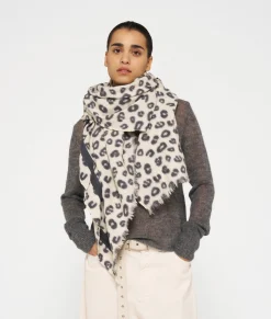 10DAYS Schals^Scarf Boiled Wool Leopard oyster