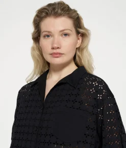10DAYS Blusen^Shirt Broidery Anglaise black