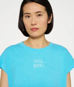 10DAYS T-Shirts^Short Sleeve Tee Linen laguna blue