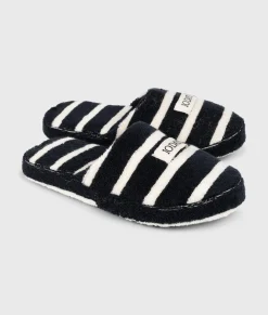 10DAYS Schuhe^Slippers Stripes black/ecru