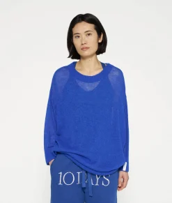 10DAYS Pullover^Solid Sweater true blue
