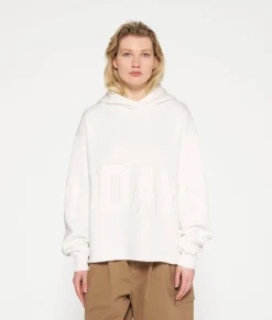10DAYS Sweatshirts^Statement Hoodie Logo Patch ecru