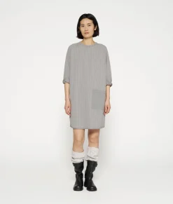 10DAYS Kleider^Sweat Dress Pinstripe graphite