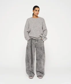 10DAYS Pullover^Sweater Rib Knit light grey melee