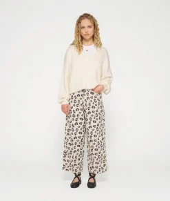 10DAYS Hosen^Wide Twill Pants Leopard light natural